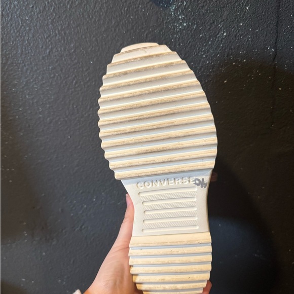 Converse Pink High-Top Platform Sneakers with Textured Fabric - Picture 8 of 8